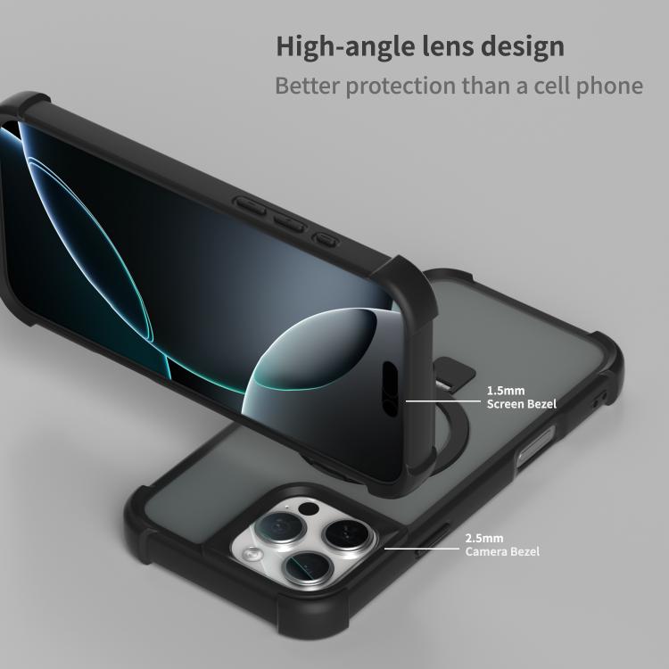 For iPhone 14 Pro Four-corner Shockproof MagSafe Holder Phone Case