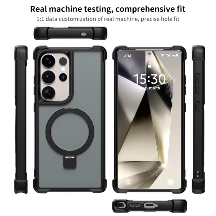 For Samsung Galaxy S24 Ultra 5G Four-corner Shockproof MagSafe Holder Phone Case