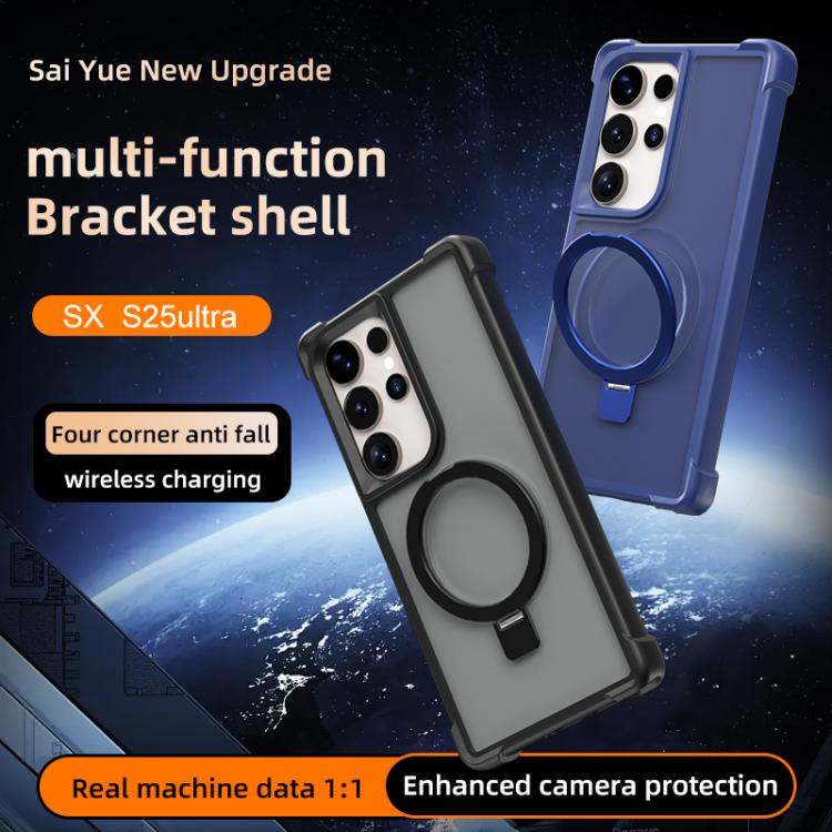 For Samsung Galaxy S25+ / S24+ 5G Four-corner Shockproof MagSafe Holder Phone Case