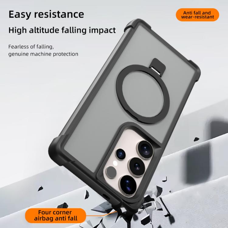 For Samsung Galaxy S23 Ultra 5G Four-corner Shockproof MagSafe Holder Phone Case