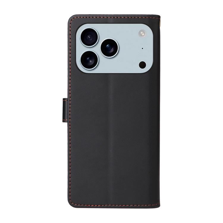 For iPhone 17 Pro Max Six Card Slots Buckle Leather Phone Case with Lanyard