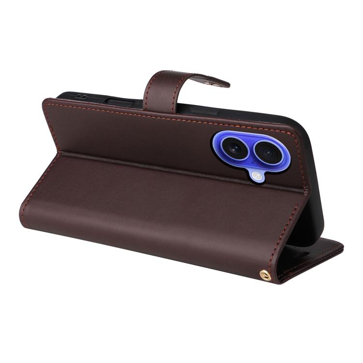For iPhone 17 Six Card Slots Buckle Leather Phone Case with Lanyard