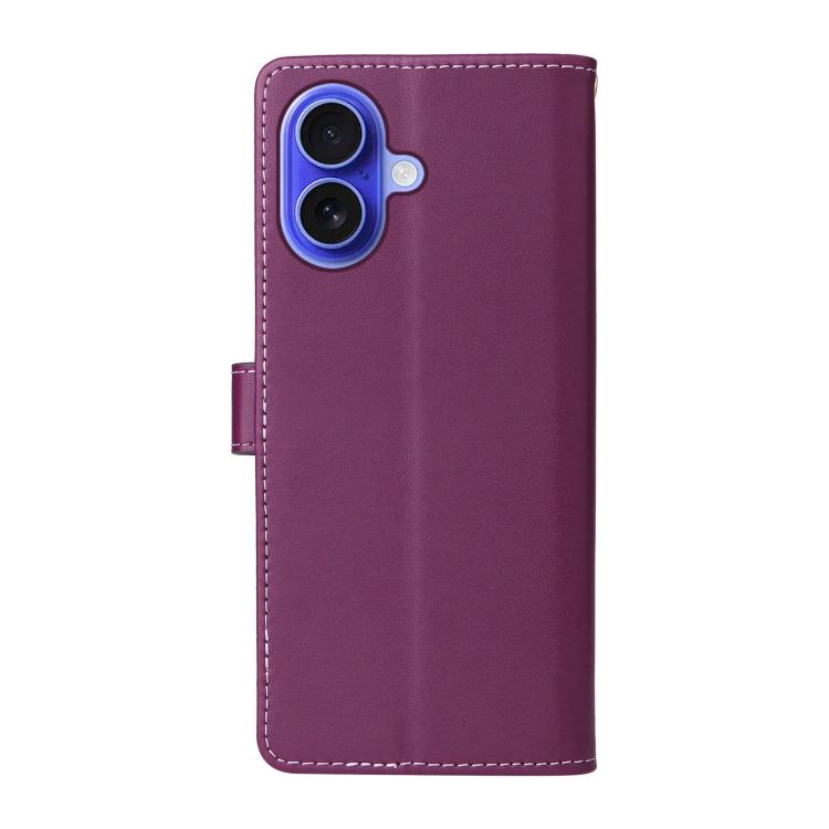 For iPhone 17 Six Card Slots Buckle Leather Phone Case with Lanyard