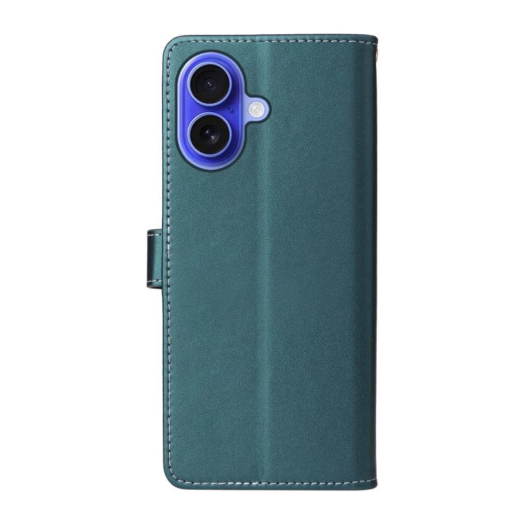 For iPhone 17 Six Card Slots Buckle Leather Phone Case with Lanyard