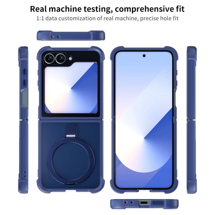 For Samsung Galaxy Z Flip7 FE /6 /5 Four-corner Shockproof MagSafe Holder Phone Case