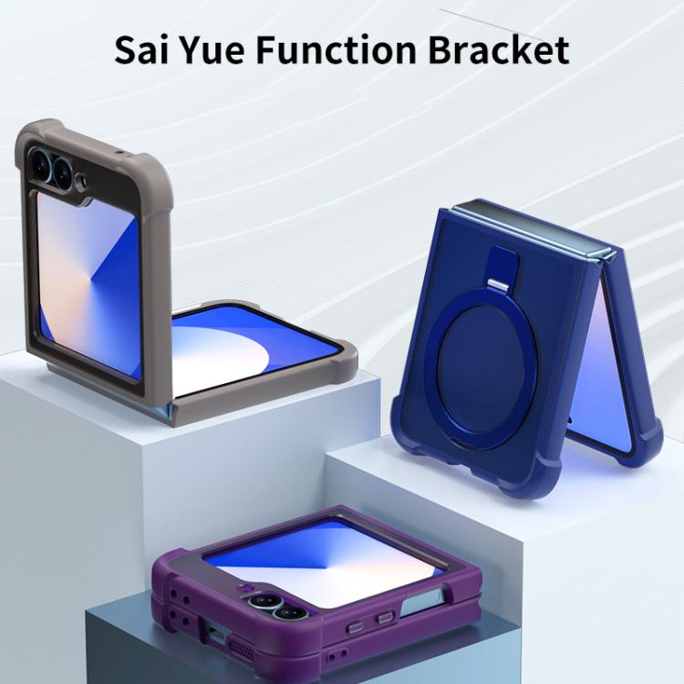 For Samsung Galaxy Z Flip7 FE /6 /5 Four-corner Shockproof MagSafe Holder Phone Case