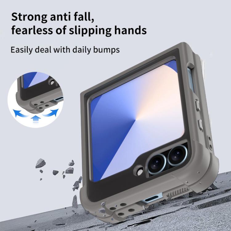 For Samsung Galaxy Z Flip7 FE /6 /5 Four-corner Shockproof MagSafe Holder Phone Case