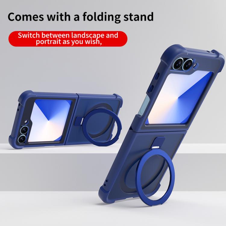 For Samsung Galaxy Z Flip7 FE /6 /5 Four-corner Shockproof MagSafe Holder Phone Case