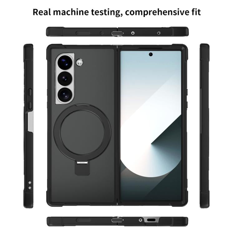 For Samsung Galaxy Z Fold4 Four-corner Shockproof MagSafe Holder Phone Case
