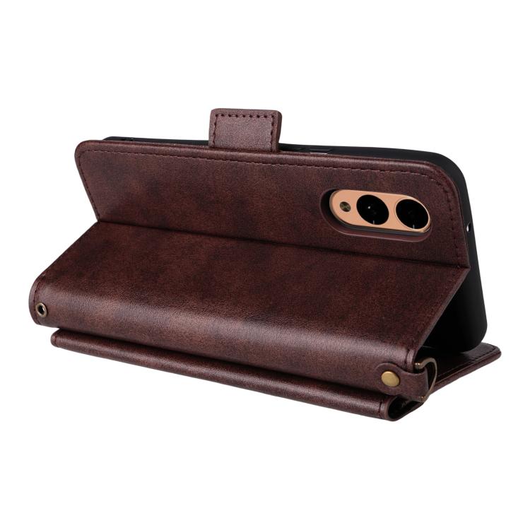 For Fujitsu Arrows We2 F-52E Multi-card Slots Crossbody Cowhide Leather Phone Case