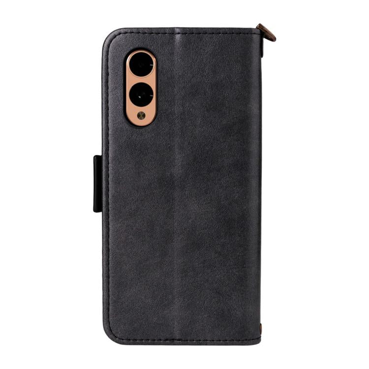 For Fujitsu Arrows We2 F-52E Multi-card Slots Crossbody Cowhide Leather Phone Case
