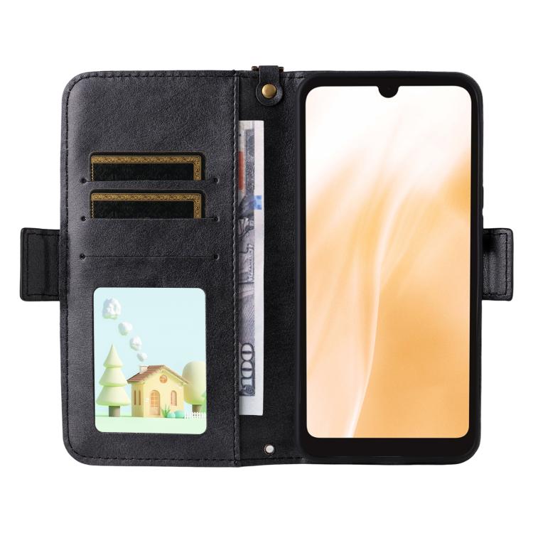 For Fujitsu Arrows We2 F-52E Multi-card Slots Crossbody Cowhide Leather Phone Case