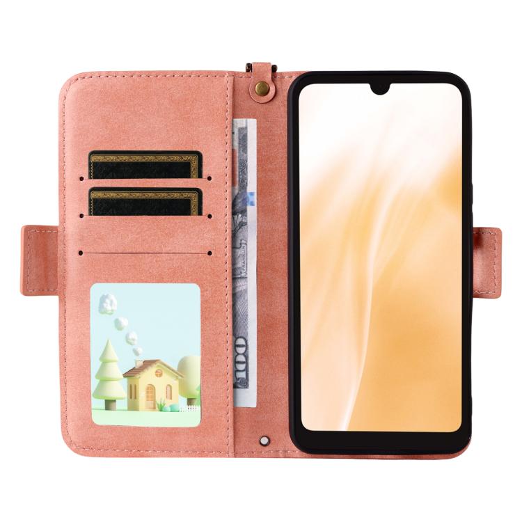 For Fujitsu Arrows We2 F-52E Multi-card Slots Crossbody Cowhide Leather Phone Case