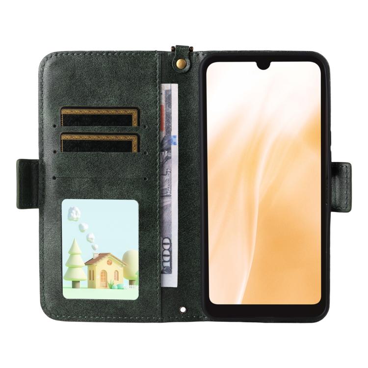 For Fujitsu Arrows We2 F-52E Multi-card Slots Crossbody Cowhide Leather Phone Case