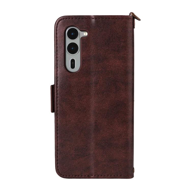 For Fujitsu Arrows We2 Plus F-51E Multi-card Slots Crossbody Cowhide Leather Phone Case