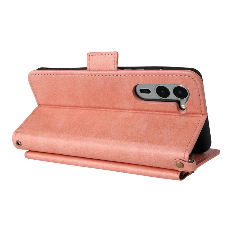 For Fujitsu Arrows We2 Plus F-51E Multi-card Slots Crossbody Cowhide Leather Phone Case