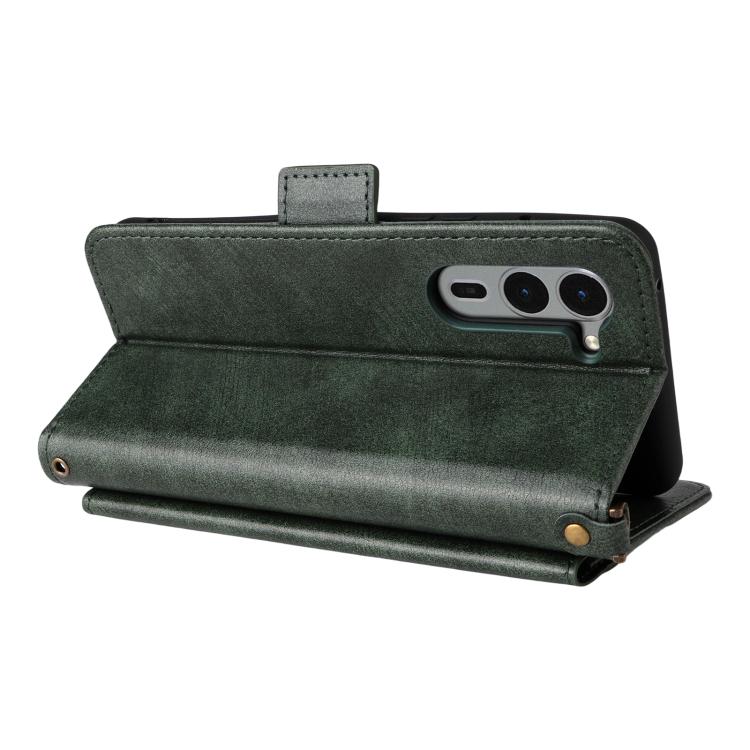 For Fujitsu Arrows We2 Plus F-51E Multi-card Slots Crossbody Cowhide Leather Phone Case