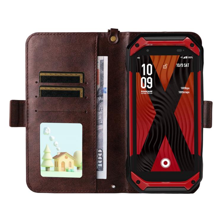 For Kyocera Torque 5G KYG01 Multi-card Slots Crossbody Cowhide Leather Phone Case