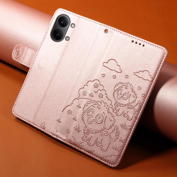 For Xiaomi Poco X8 Pro Max 5G Embossed Heart Dog RFID Blocking Wallet Leather Phone Case