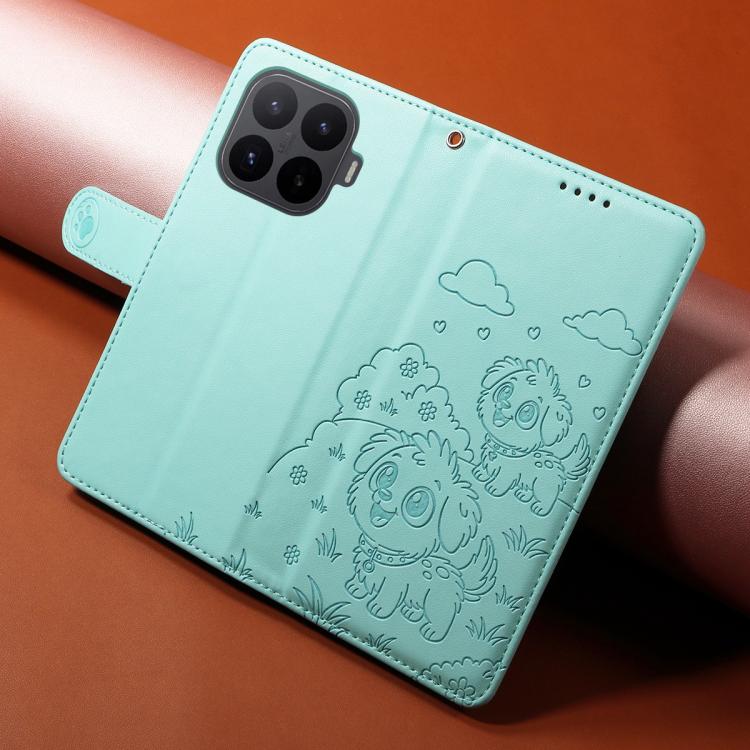 For Xiaomi 17T 5G Embossed Heart Dog RFID Blocking Wallet Leather Phone Case