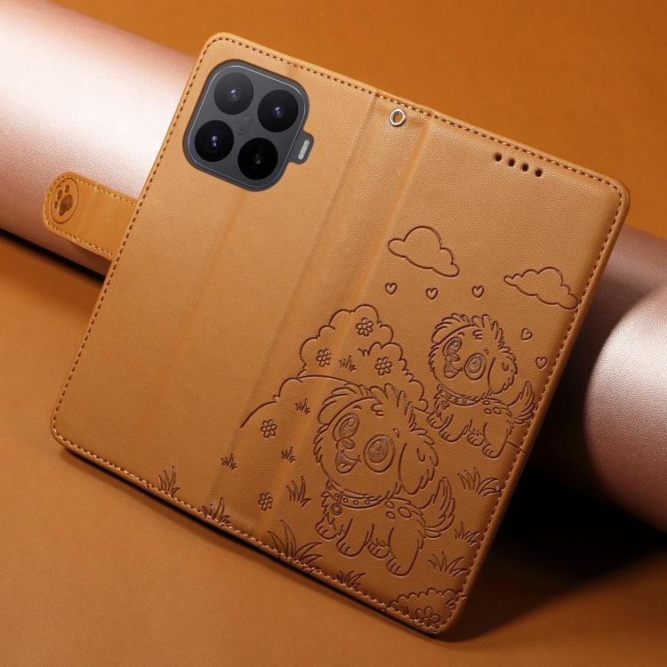 For Xiaomi 17T 5G Embossed Heart Dog RFID Blocking Wallet Leather Phone Case