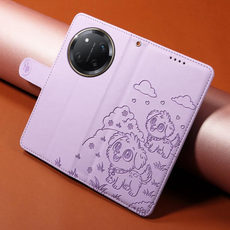 For Honor X9c 5G / Magic7 Lite Embossed Heart Dog RFID Blocking Wallet Leather Phone Case