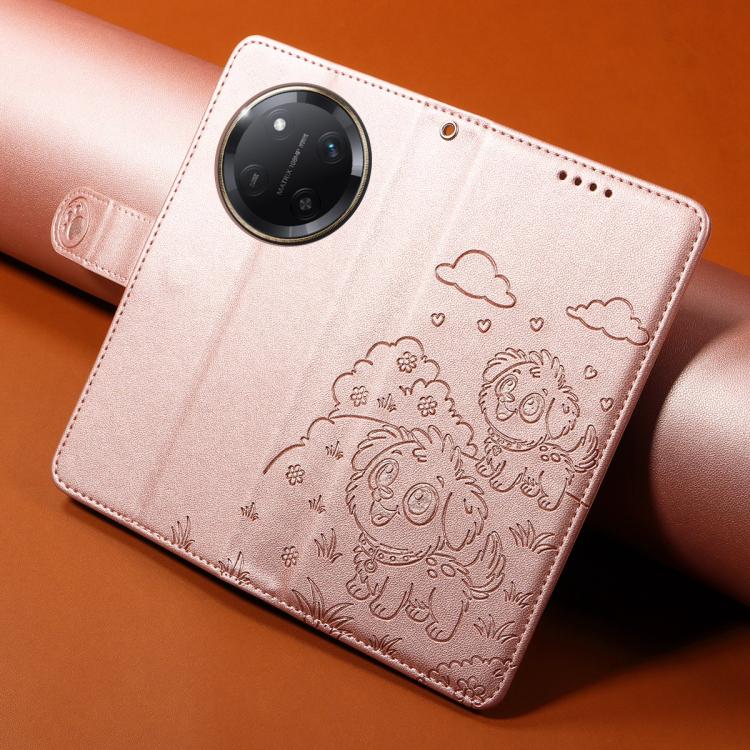 For Honor X9c 5G / Magic7 Lite Embossed Heart Dog RFID Blocking Wallet Leather Phone Case