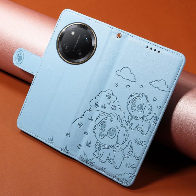 For Honor X9c 5G / Magic7 Lite Embossed Heart Dog RFID Blocking Wallet Leather Phone Case