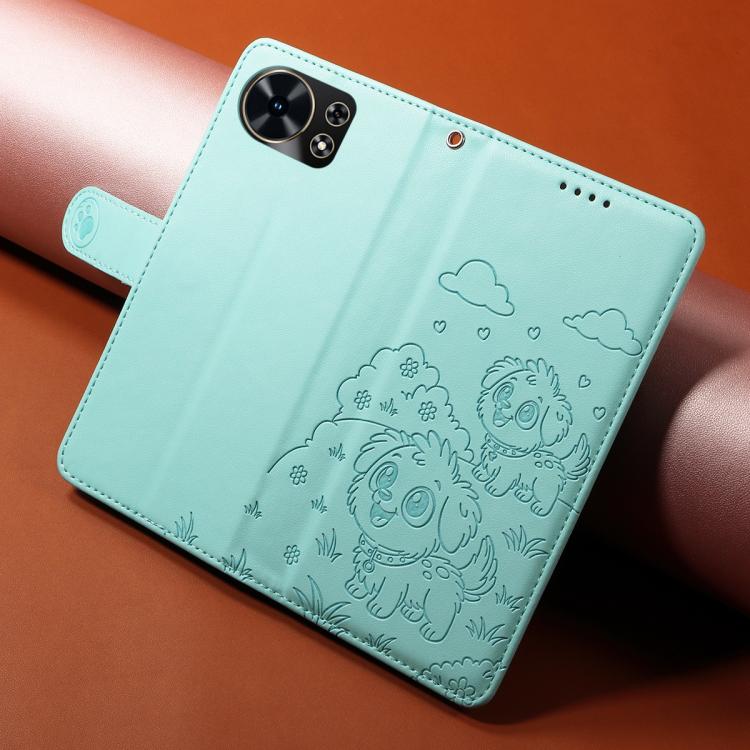 For Huawei Maimang 40 5G Embossed Heart Dog RFID Blocking Wallet Leather Phone Case