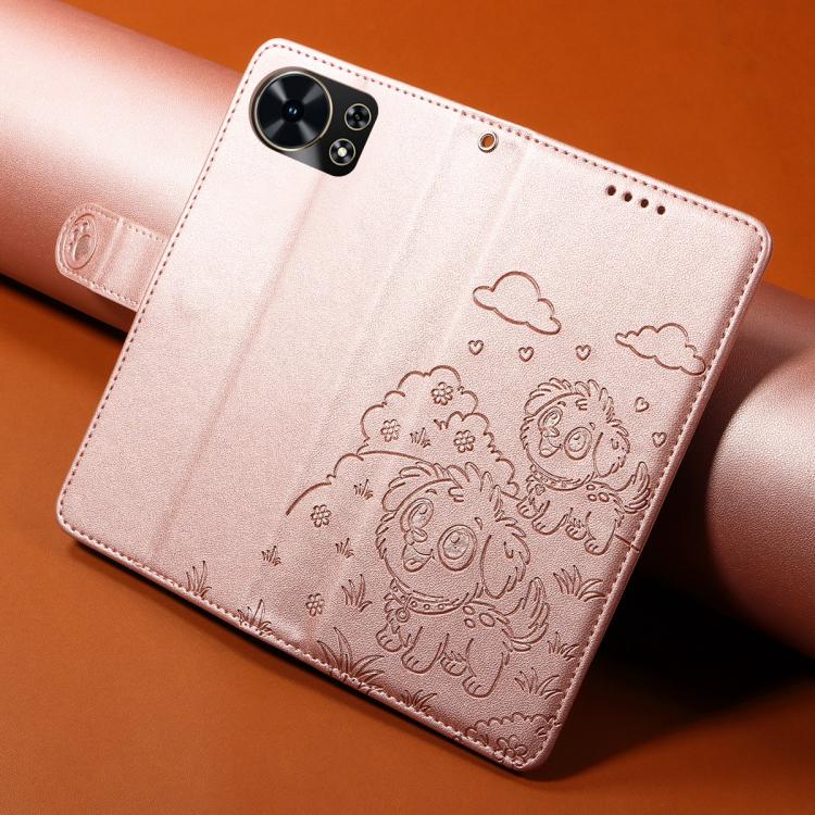 For Huawei Maimang 40 5G Embossed Heart Dog RFID Blocking Wallet Leather Phone Case