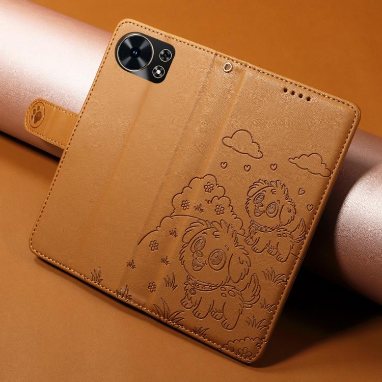 For Huawei Maimang 40 5G Embossed Heart Dog RFID Blocking Wallet Leather Phone Case