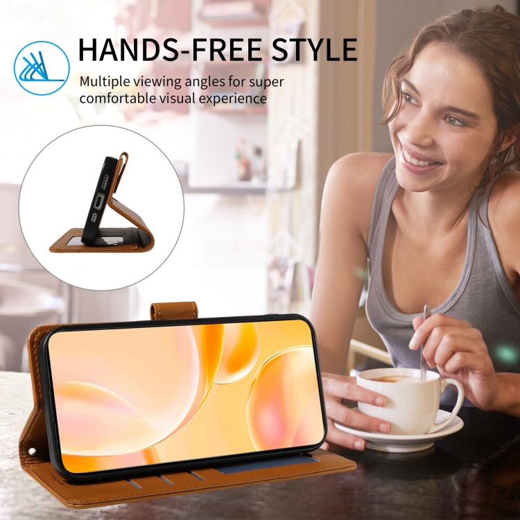 For Huawei Enjoy 80 Plus Embossed Heart Dog RFID Blocking Wallet Leather Phone Case