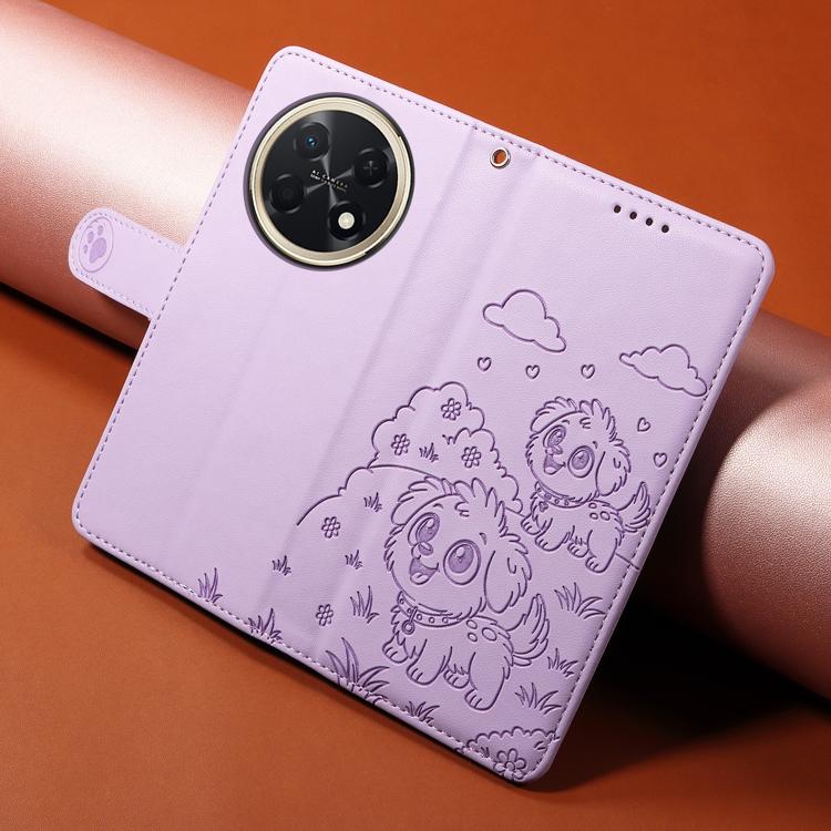 For Huawei Enjoy 90 Pro Max 5G Embossed Heart Dog RFID Blocking Wallet Leather Phone Case
