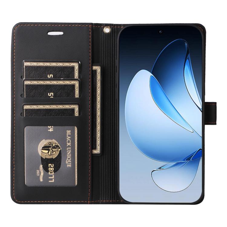 For OPPO Reno13 / Reno14 5G Global Six Card Slots Buckle Leather Phone Case with Lanyard