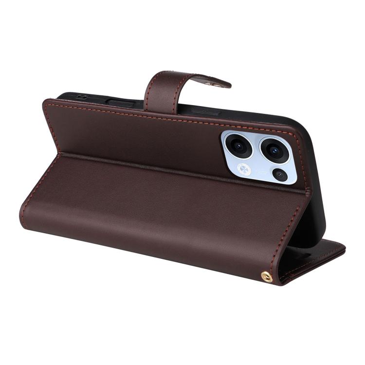 For OPPO Reno13 / Reno14 5G Global Six Card Slots Buckle Leather Phone Case with Lanyard
