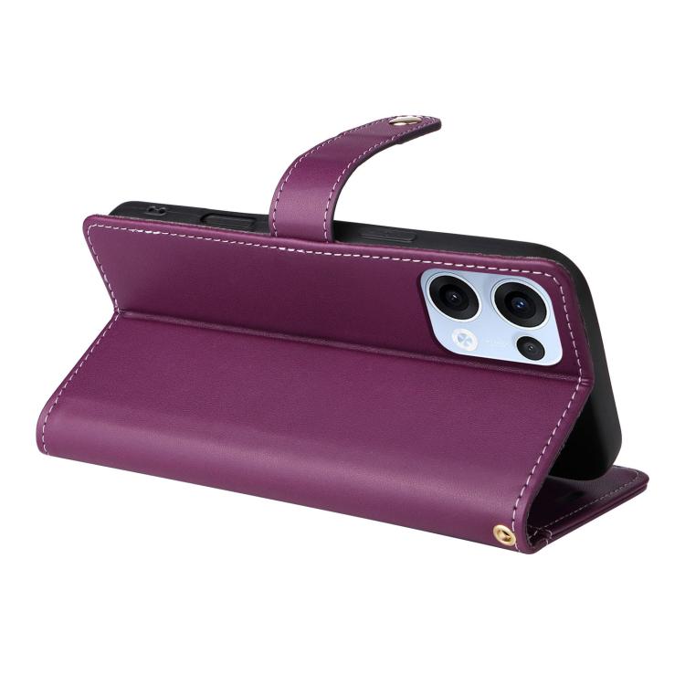 For OPPO Reno13 / Reno14 5G Global Six Card Slots Buckle Leather Phone Case with Lanyard