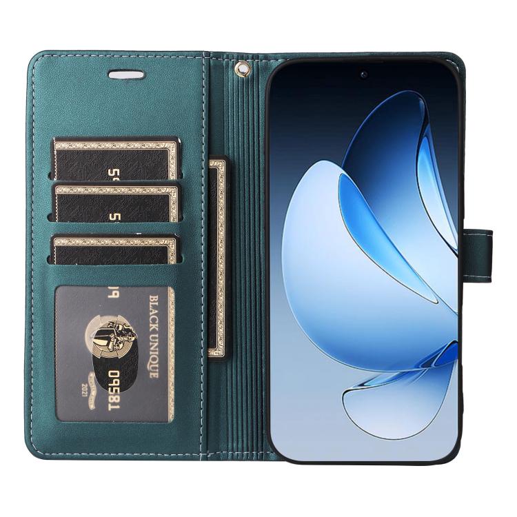 For OPPO Reno13 / Reno14 5G Global Six Card Slots Buckle Leather Phone Case with Lanyard