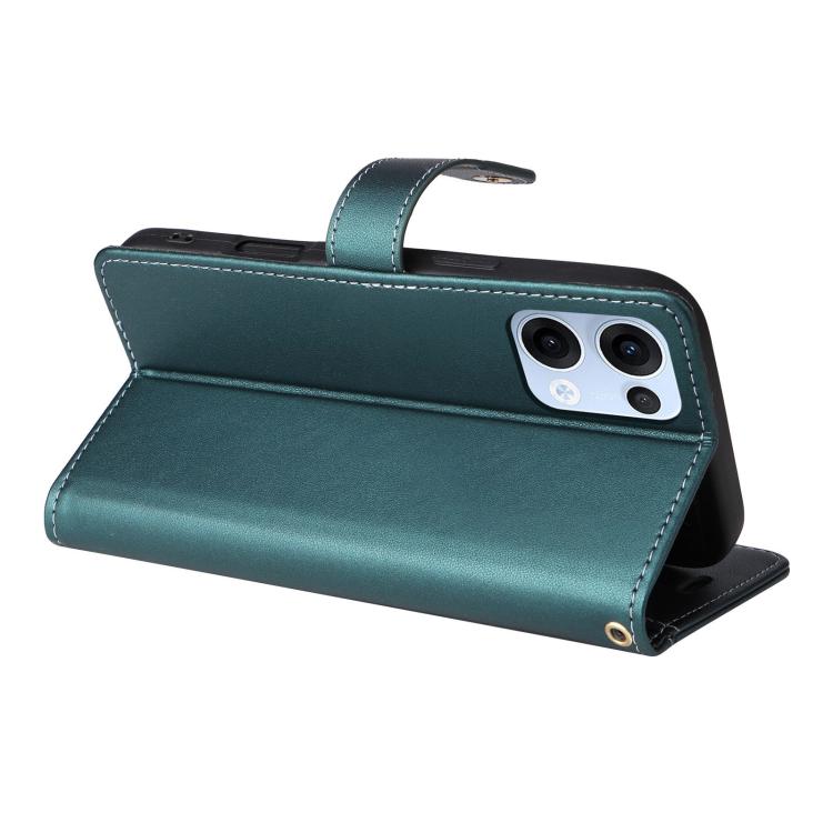 For OPPO Reno13 / Reno14 5G Global Six Card Slots Buckle Leather Phone Case with Lanyard