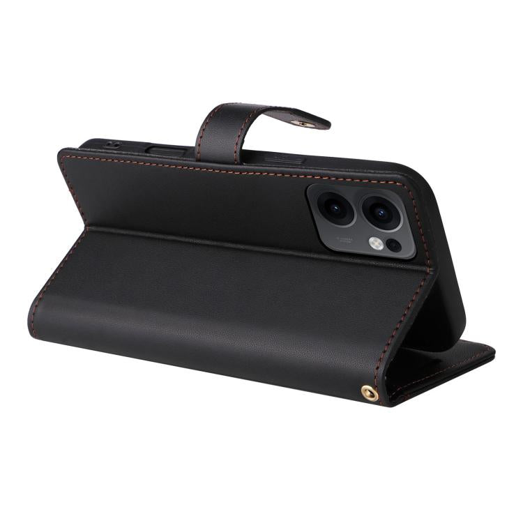 For OPPO Reno13F 4G / 5G Six Card Slots Buckle Leather Phone Case with Lanyard