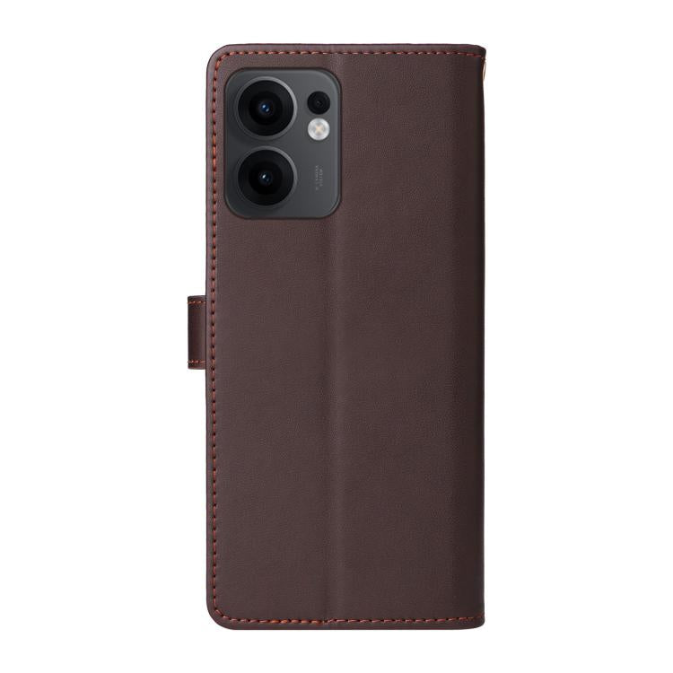 For OPPO Reno13F 4G / 5G Six Card Slots Buckle Leather Phone Case with Lanyard
