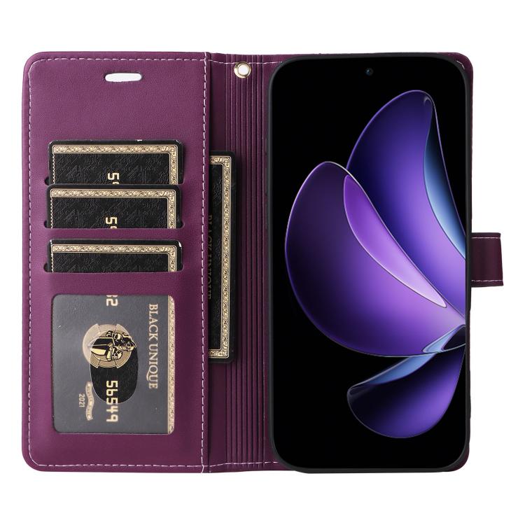 For OPPO Reno13F 4G / 5G Six Card Slots Buckle Leather Phone Case with Lanyard