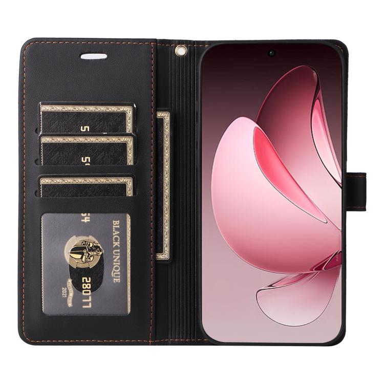 For OPPO Reno13 Pro / Reno14 Pro Global Six Card Slots Buckle Leather Phone Case with Lanyard