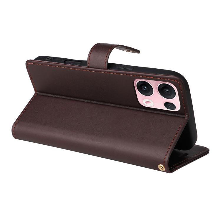 For OPPO Reno13 Pro / Reno14 Pro Global Six Card Slots Buckle Leather Phone Case with Lanyard