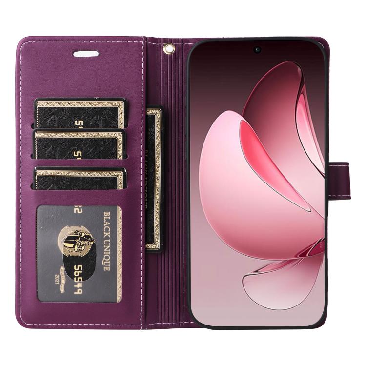 For OPPO Reno13 Pro / Reno14 Pro Global Six Card Slots Buckle Leather Phone Case with Lanyard