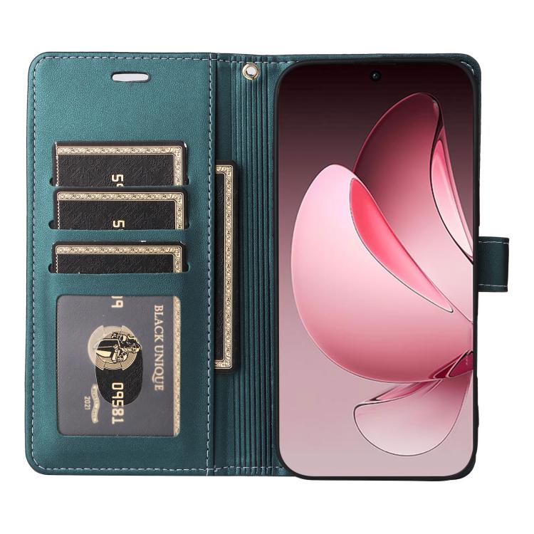 For OPPO Reno13 Pro / Reno14 Pro Global Six Card Slots Buckle Leather Phone Case with Lanyard