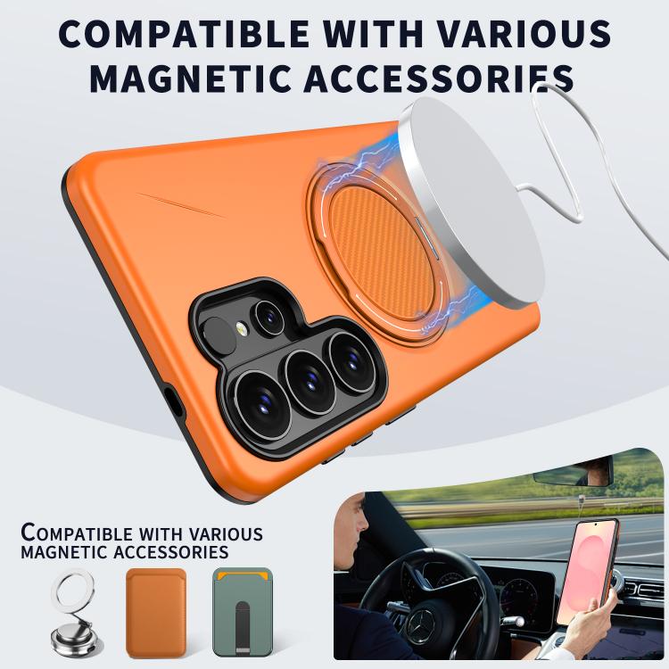 For Samsung Galaxy S26 Ultra 5G Metal Rotation Holder MagSafe TPU Hybrid PC Phone Case