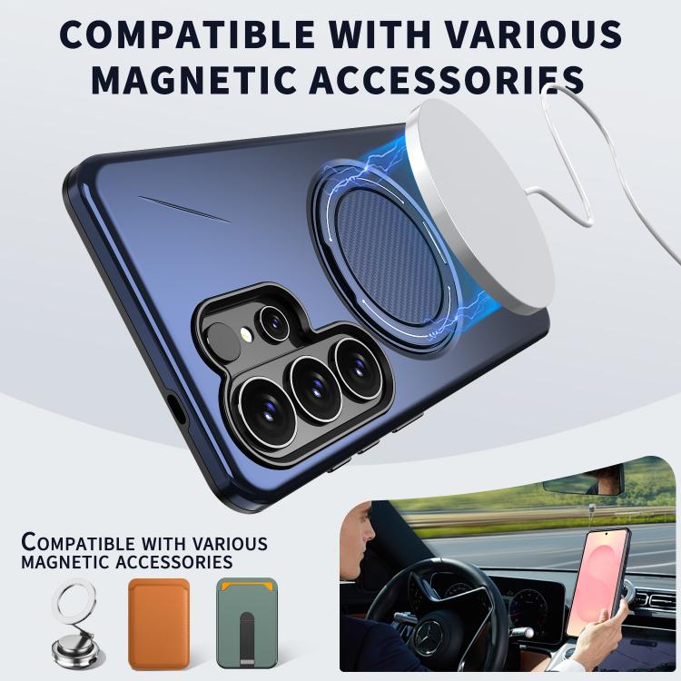 For Samsung Galaxy S26 Ultra 5G Metal Rotation Holder MagSafe TPU Hybrid PC Phone Case