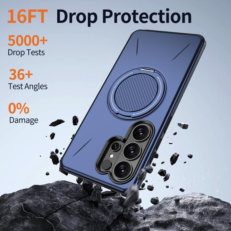 For Samsung Galaxy S26 Ultra 5G Metal Rotation Holder MagSafe TPU Hybrid PC Phone Case