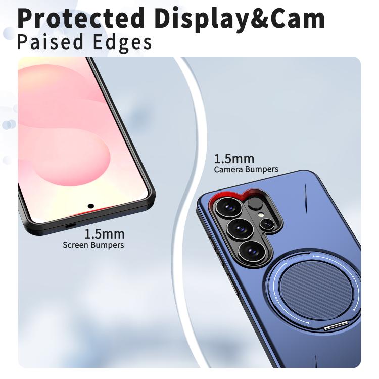 For Samsung Galaxy S26 Ultra 5G Metal Rotation Holder MagSafe TPU Hybrid PC Phone Case