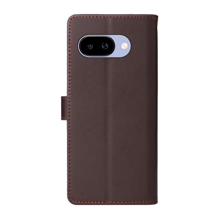 For Google Pixel 9a Six Card Slots Buckle Leather Phone Case with Lanyard